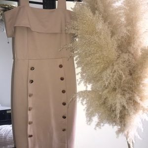Nude dress with gold buttons! Size S